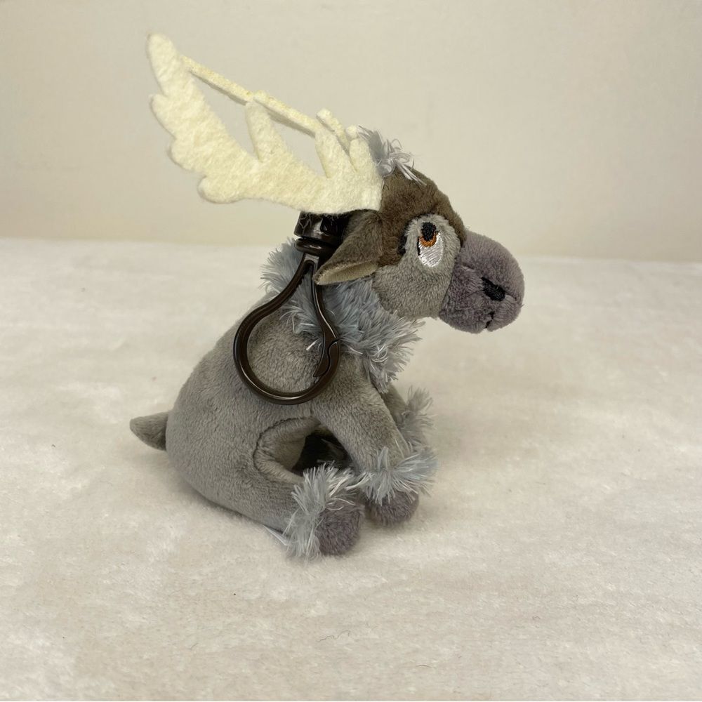 Ty Sparkle Disney Frozen Sven Reindeer Beanie Baby Keyclip New Heart Tag Gray - Picture 3 of 9